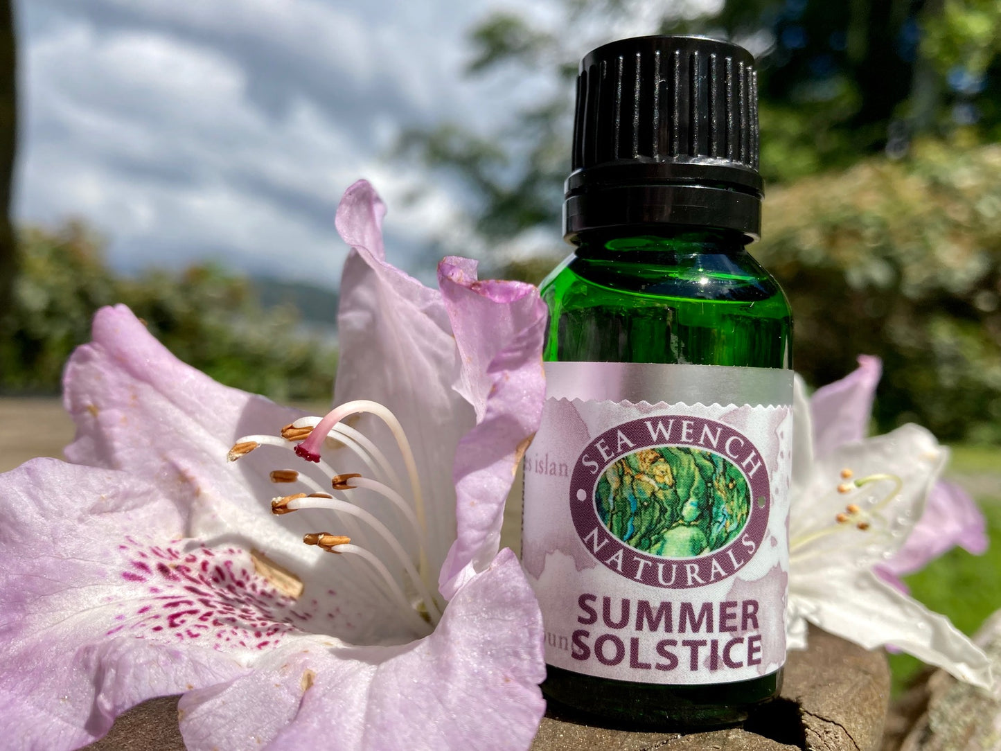 Summer Solstice essential oil blend by Sea Wench Naturals – geranium, ylang‑ylang, lemongrass, lavender, blood orange, Canadian‑made