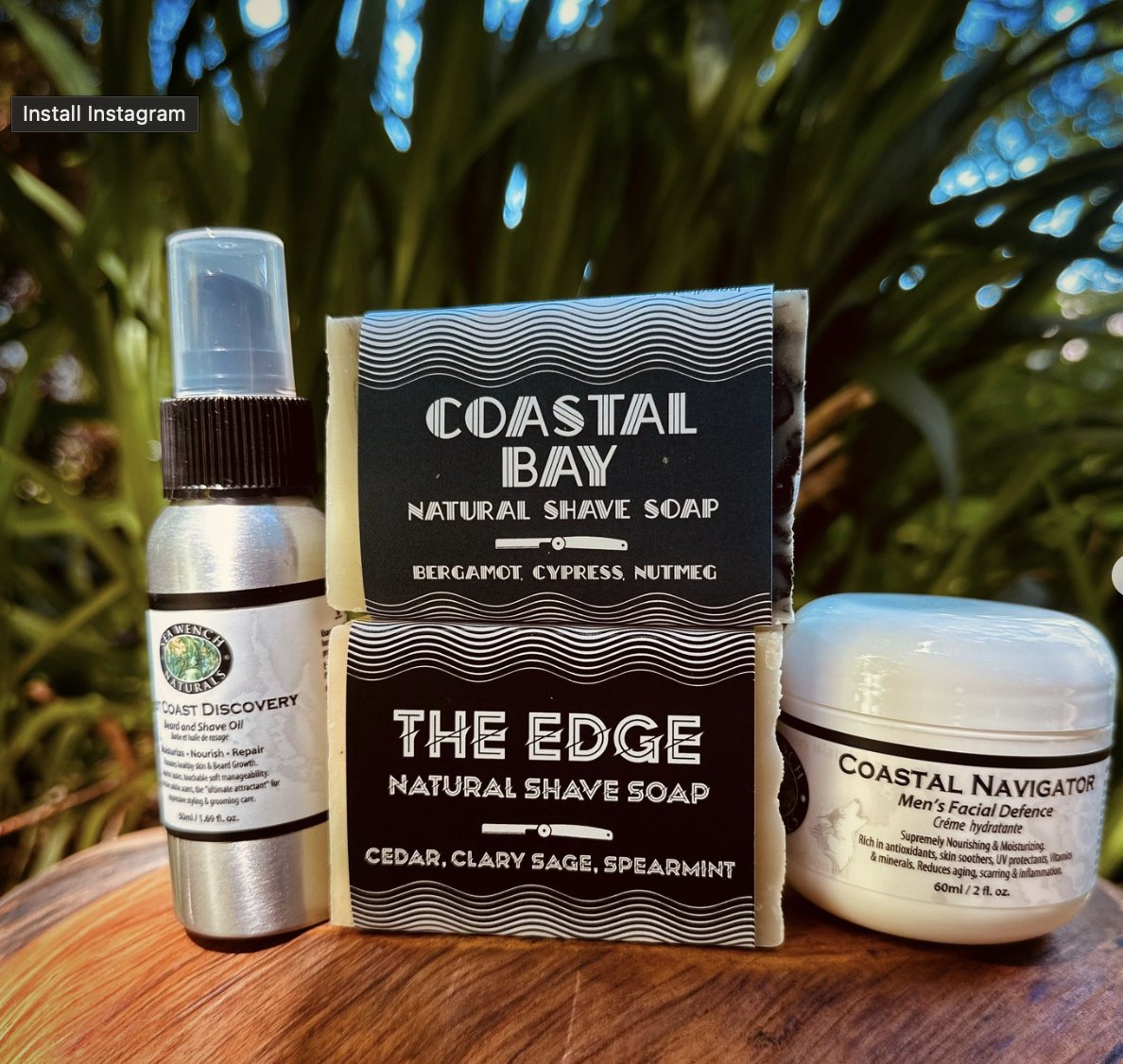Canadian‑made natural shave soap and beard & shave oil by Sea Wench Naturals – plant‑based grooming care