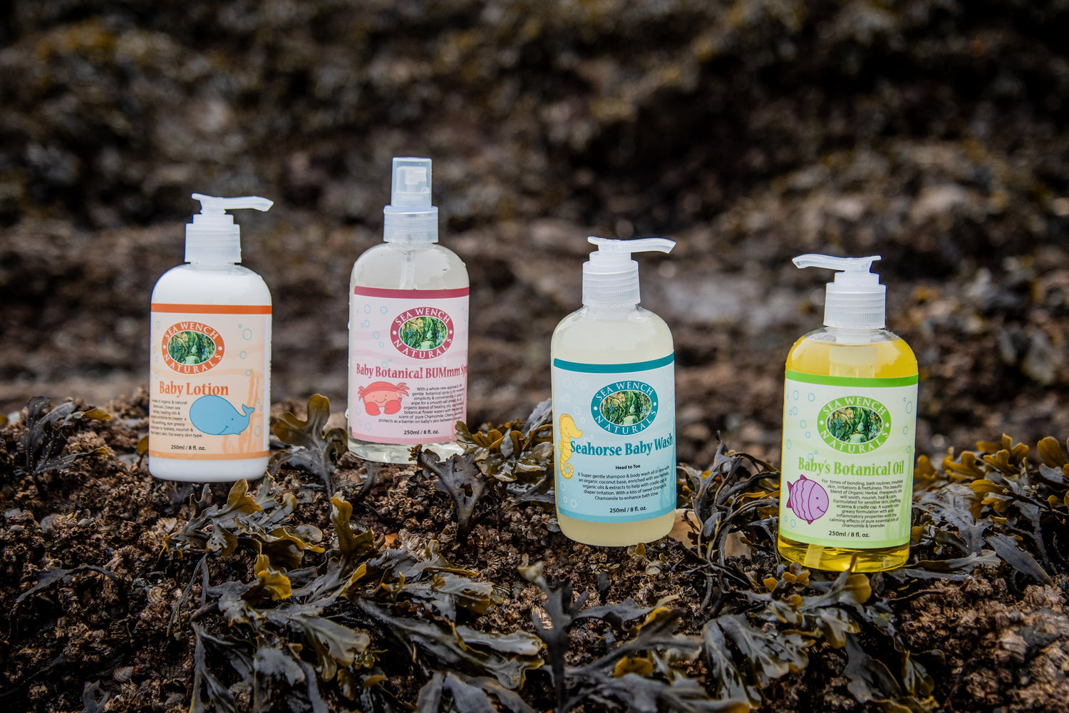 Natural baby care products by Sea Wench Naturals — Canadian‑made, plant‑based lotions, washes & oils for baby’s skin